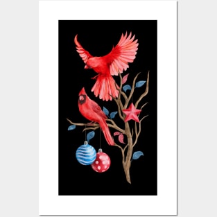 Two Red Birds Posters and Art